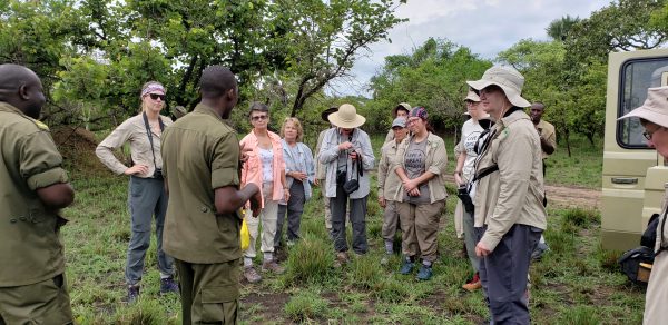Rhino Trekking on safari in Uganda.