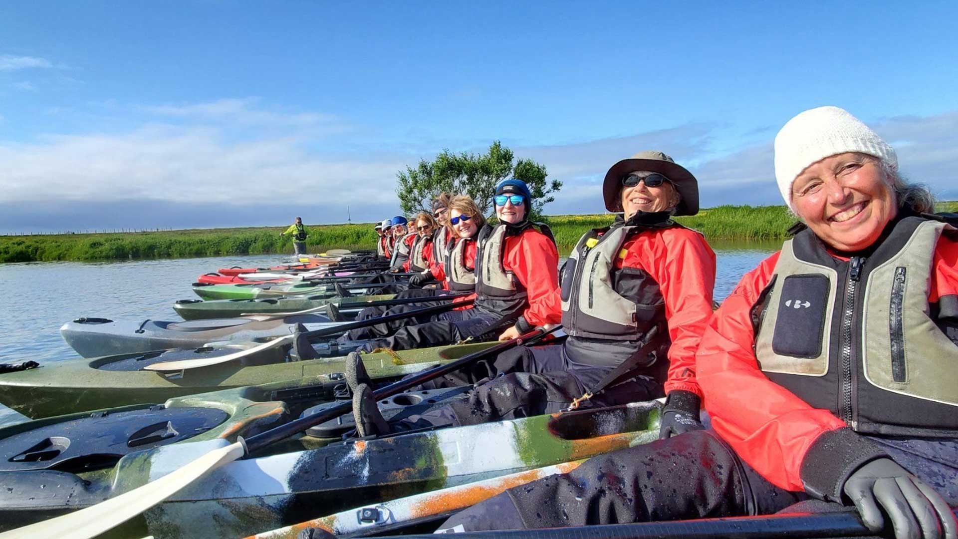 Women-kayaking-on-Iceland-multi-sport-tour