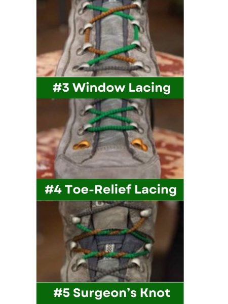 Hiking boot lacing techniques